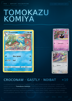 Pokemon TCG Tomokazu Komiya Illustration Set 10 Unique Card Artworks - NM - Image 1