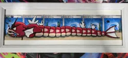 Hand-painted And Framed Shiny Gyarados Pokemon Card - Image 1
