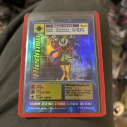 Digimon CCG Piedmon Bo-42 Holo 1st Edition Mega Card 1999 Bandai Vintage - Image 1