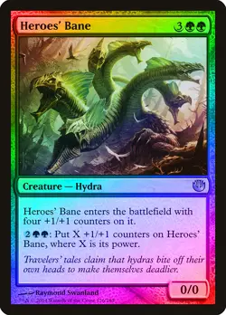 Heroes' Bane FOIL Journey into Nyx HEAVILY PLD Green Rare MAGIC CARD ABUGames - Image 1