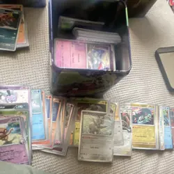 Pokemon TCG Tyranitar, Magearna, Drakloak Mixed Card Lot in Tin - Image 1