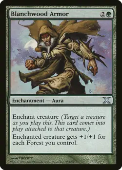 Blanchwood Armor 10th Edition NM Green Uncommon MAGIC GATHERING CARD ABUGames - Image 1