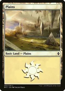 Plains (253 Intro) Battle for Zendikar NM Basic Land MAGIC MTG CARD ABUGames - Image 1