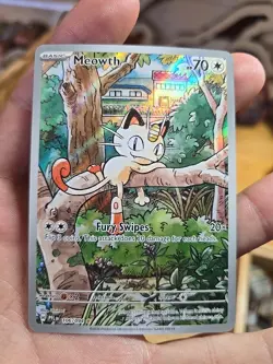 Pokemon TCG Meowth 106/094 Phantasmal Flames Illustration Rare NM Card - Image 1