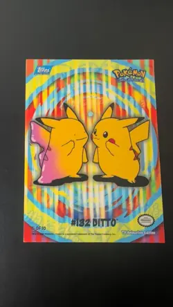 Pokemon 2000 Topps Series 2 5 Of 10 #132 Ditto Pikachu Stick On Card - Image 1