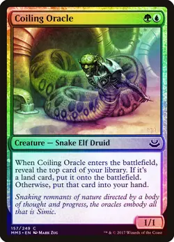Coiling Oracle FOIL Modern Masters 2017 PLD Blue Green Common CARD ABUGames - Image 1
