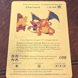❤‍🔥 Charizard 120 HP Pokemon Gold Foil Card 4/102 ✨ - Image 3