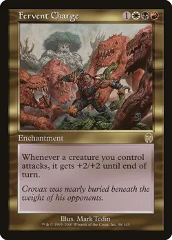 Fervent Charge Apocalypse PLD White Black Red Rare MAGIC MTG CARD ABUGames - Image 1