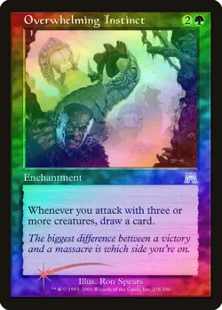 Overwhelming Instinct FOIL Onslaught PLD Green Uncommon MAGIC CARD ABUGames - Image 1