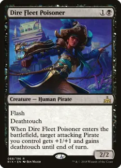 Dire Fleet Poisoner Rivals of Ixalan NM Black Rare MAGIC MTG CARD ABUGames - Image 1