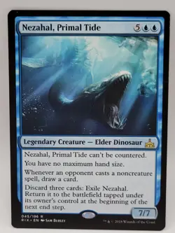 Nezahal, Primal Tide RIX MTG Rare Elder Dinosaur Commander EDH LP - Image 1