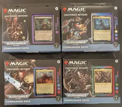 Magic: the Gathering Warhammer 40k Commander Deck Set of 4 Decks Opened Sleeved - Image 1