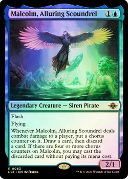 FOIL Malcolm, Alluring Scoundrel - The Lost Caverns of Ixalan ** [NM] MTG Pirate - Image 1