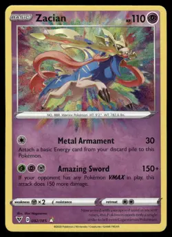 Pokemon Cards Zacian 082/185 Vivid Voltage Amazing Rare NM - Image 1