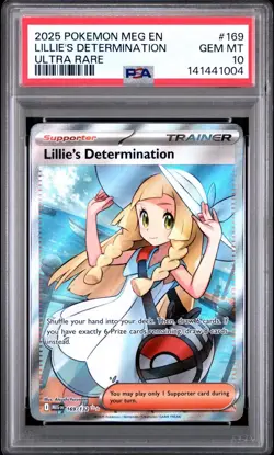 Pokemon Mega Evolution # 169 Lillie’s Determination Ultra Rare PSA 10 GEM MINT! - Image 1