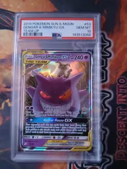 2019 Pokemon Gengar & Mimikyu GX 53/181 Tag Team - Team Up - PSA 10 - Image 1