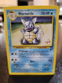 Vintage Pokemon TCG - Base Set 2 - Wartortle [W Stamped] 063/130 Regular: NM- - Image 1