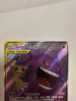 Pokemon TCG Sun & Moon Team Up Gengar Mimikyu GX Full-Art Holo Card 164/181 - Image 3