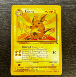 POKEMON TCG - ENGLISH FOSSIL SET RAICHU 29/62 NON HOLO RARE LP MP - Image 1