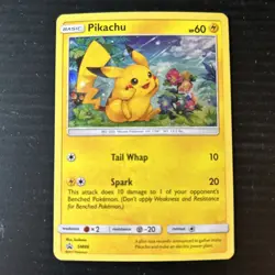 2017 Pokemon TCG - Pikachu SM86 Black Star Promo Sequin Holo - LP - Image 1