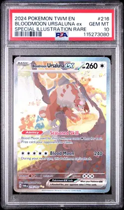 2024 Pokemon Twilight Masquerade Bloodmoon Ursaluna ex (SIR) #216 - PSA 10 - Image 3