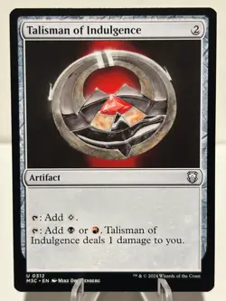 Talisman of Indulgence 312 U Commander: Modern Horizons 3 NM MTG - Image 1