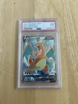 2022 POKEMON SWORD & SHIELD BRILLIANT STARS #153/172 FULL ART/CHARIZARD V PSA 9 - Image 1