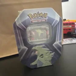 Pokemon TCG Evolving Skies Tyranitar Metal Tin Box English 2021 105 Cards - Image 1