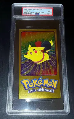 Vintage 2000 Topps PSA 9 Pokemon TV Edition Chrome Oversized Tin Topper Pikachu - Image 1