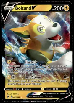 Boltund V 067/192 Holo V Rare Rebel Clash Pokemon Holo Lightly Played - Image 1