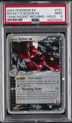 2004 POKEMON EX TEAM ROCKET RETURNS #101 ROCKET'S SCIZOR EX-HOLO PSA 9 - Image 1