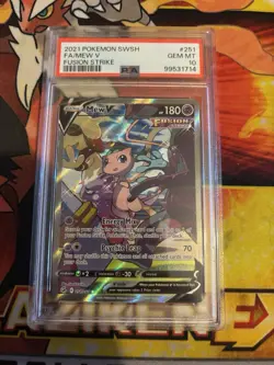 PSA 10 Pokemon TCG Mew V 251/264 Fusion Strike Ultra Rare Full Art Holo - Image 1