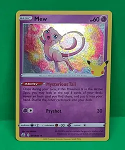 MINT Condition Mew #011/025 Celebrations Pokemon Holo Card TCG Rare - Image 1