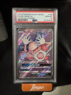 2018 POKEMON SUN & MOON CELESTIAL STORM 156 FULL ART MR. MIME GX PSA 10 - Image 1