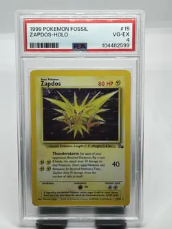 Pokemon TCG Zapdos 15/62 Fossil Holo Rare PSA 4 - Image 1