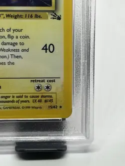 Pokemon TCG Zapdos 15/62 Fossil Holo Rare PSA 4 - Image 5