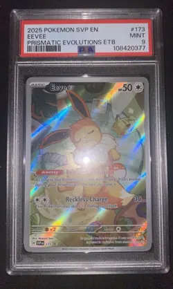Pokemon Center 2025 SVP EN-SV Black Star Promo Eevee #173 PSA 9 Mint - Image 1