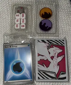 Pokemon White Flare ETB Contents - Sleeves Dice energy - No packs or promo - Image 1