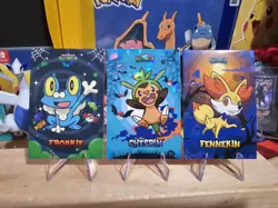 Pokemon Halloween Card Database - Froakie, Chespin, Fennekin - 3 Card Lot - Image 1