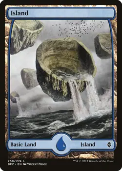 Island (258) Battle for Zendikar NM Extended / Full Art CARD ABUGames - Image 1