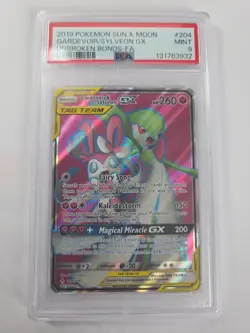 2019 Pokemon S&M Unbroken Bonds Card 204/214 Gardevoir Sylveon GX Graded PSA 9 - Image 1