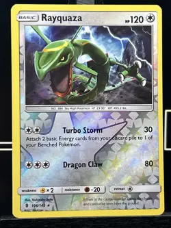 Rayquaza 106/145 Sm Guardians Rising Reverse Holo Pokemon Card - Image 3