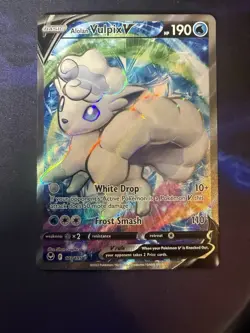 Alolan Vulpix V 173/195 Silver Tempest Full Art Pokemon Card NM Near Mint - Image 1
