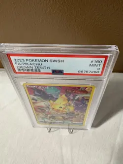 PSA 9 | Crown Zenith Pikachu #160 Pokemon Card Full Art 2023 - Image 5