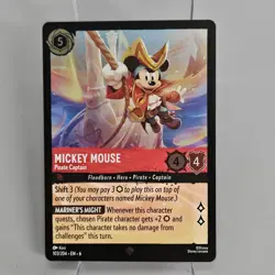 Lorcana Azurite Sea Mickey Mouse Pirate Captain Cold Foil 103/204 Disney Card NM - Image 1