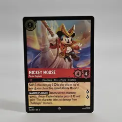 Lorcana Azurite Sea Mickey Mouse Pirate Captain Cold Foil 103/204 Disney Card NM - Image 2