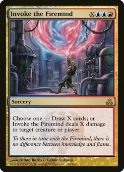 Invoke the Firemind Guildpact HEAVILY PLD Blue Red Rare MAGIC MTG CARD ABUGames - Image 1