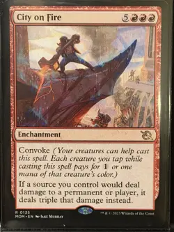 Magic: The Gathering City on Fire March of the Machine Rare Enchantment Regular - Image 1