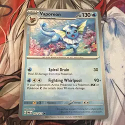 Pokemon TCG Vaporeon 022/131 Masterball Prismatic Evolutions Excellent - Image 2