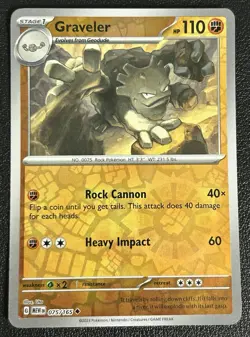 Graveler Reverse Holo NM 075/165 Scarlet & Violet 151 Pokemon Card - Image 1